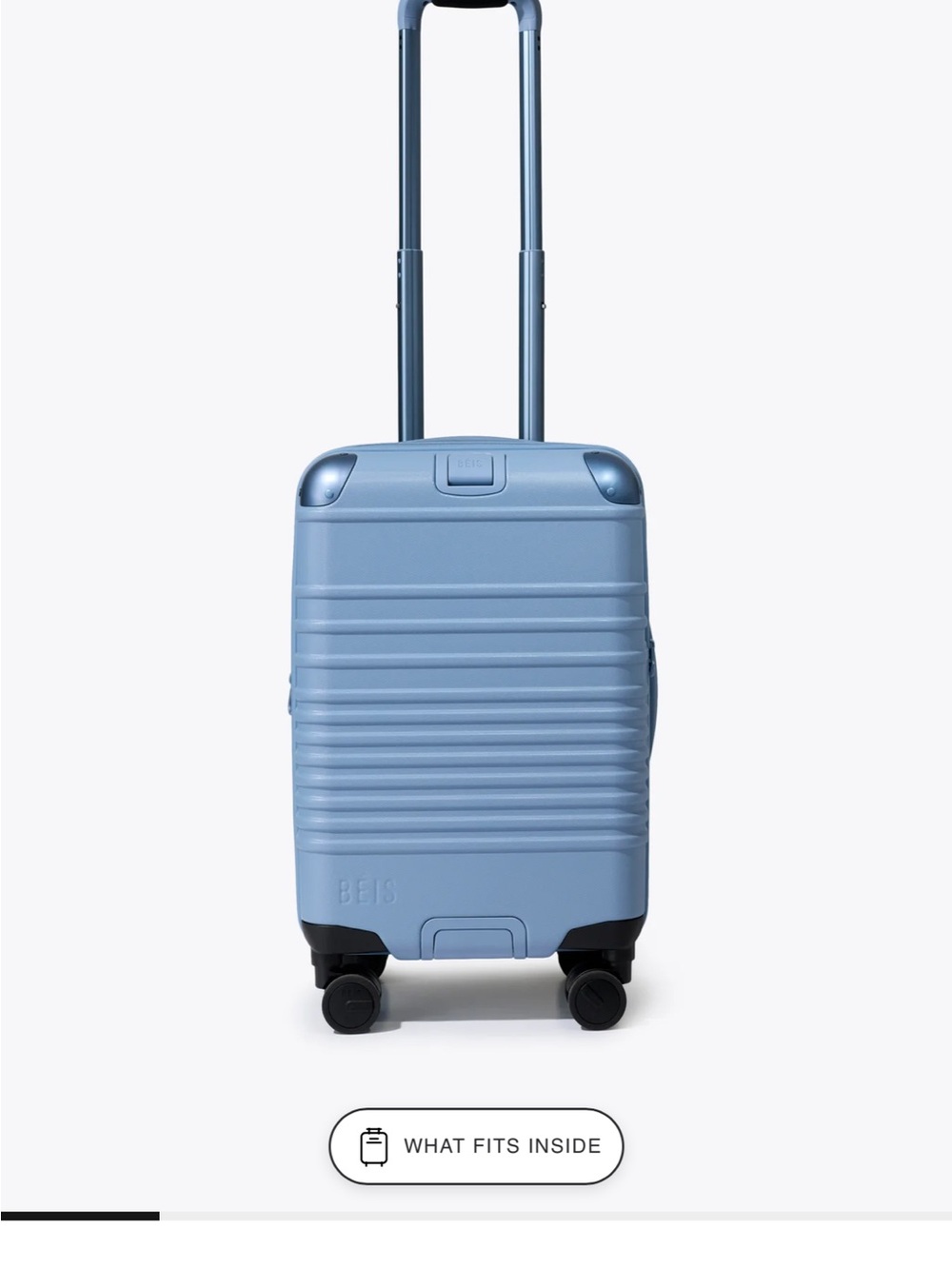 BEIS Dusty Blue Carry-On Hybrid Luggage, including matching blue cover NTW!